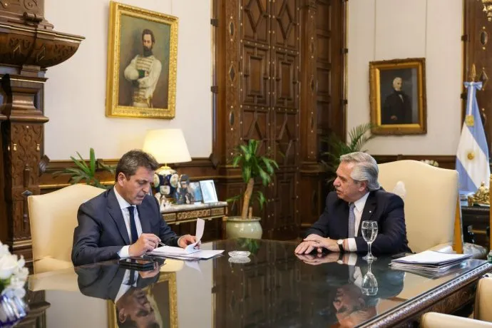 Reunión entre Alberto Fernández y Sergio Massa en Casa Rosada