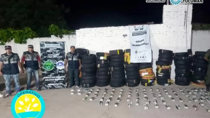 La Policía secuestró 24 kilos de hojas de coca y 97 cubiertas