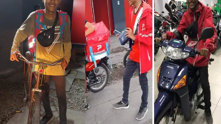 Cadetes en acción: le consiguieron una moto y un celular para trabajar