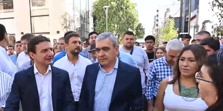 Alfaro y Sánchez habilitaron juntos la semipeatonal de 9 de Julio al 100