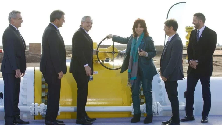 Cristina Kirchner, Alberto Fernández y Sergio Massa inauguraron el gasoducto Néstor Kirchner
