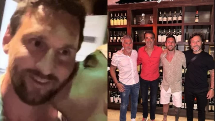 Messi enloqueció a todos en Miami: fue a un restaurante, comió con Diego Torres y le dio un beso a un fan