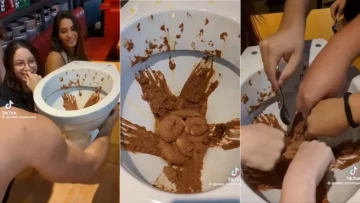 Lo último en gastronomía y bien asqueroso: sirven helado de dulce de leche en un inodoro para que parezca caca
