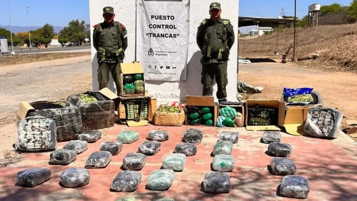 Gendarmería secuestró marihuana y hojas de coca en Trancas