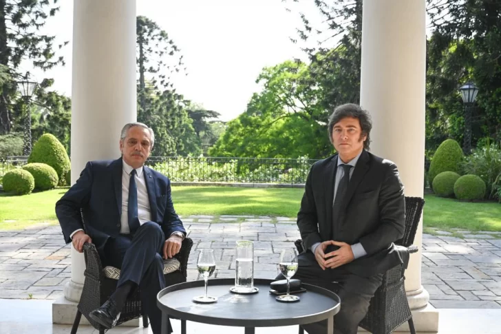 El presidente electo, Javier Milei, se reunió con Alberto Fernández en la Quinta de Olivos