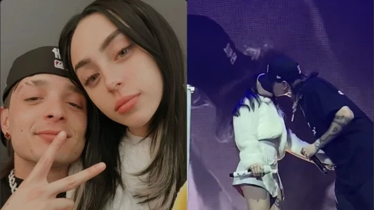 Nicki Nicole y Peso Pluma confirmaron su relación con un beso en pleno concierto