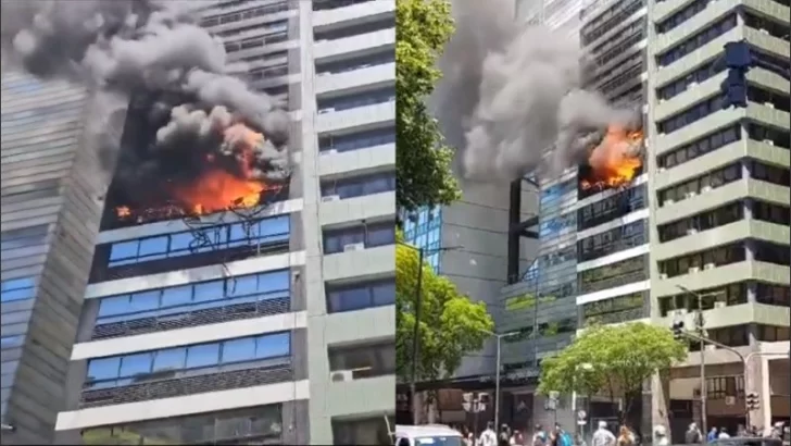 Explosión e incendio en un edificio contiguo al ministerio de Trabajo