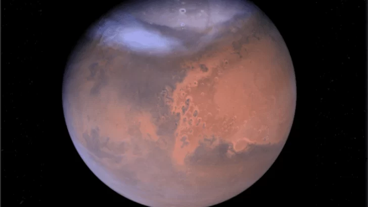 Así se ve una tormenta de polvo en Marte