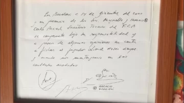 Subastan la mítica servilleta en la que Barcelona acordó el fichaje de Messi
