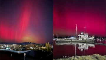 Tormenta solar: impactantes imágenes de auroras australes en Ushuaia y en otras partes del mundo
