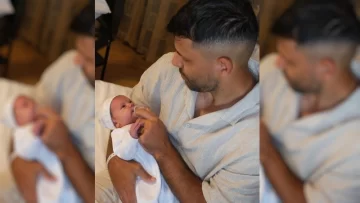 Papá amoroso: la primera foto del Kun Agüero con Olivia en brazos Papá amoroso: la primera foto del Kun Agüero con Olivia en brazos