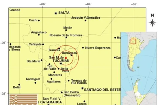 Un sismo leve se sintió esta mañana en la provincia
