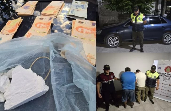 Detuvieron a dos sujetos con medio kilo de cocaína