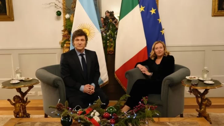 Javier Milei se reunió con Giorgia Meloni en Roma: firmaron un acuerdo entre YPF y la petrolera italiana