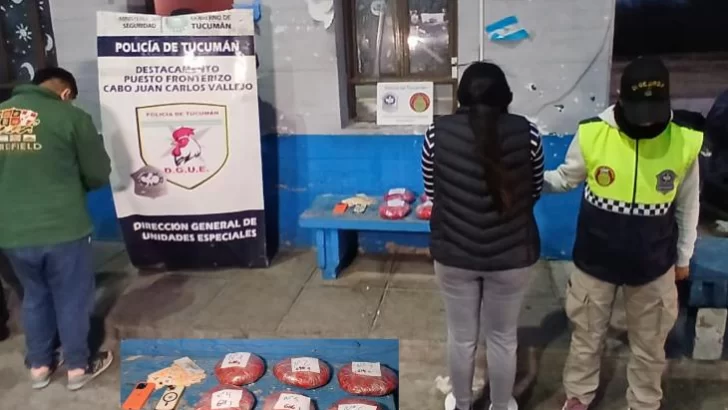 Detuvieron a una pareja y encontraron seis “panes” de marihuana compactada