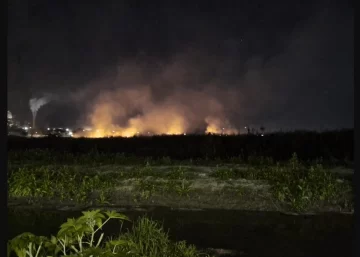 Intervinieron en un importante foco de incendio en la zona del Ingenio La Corona