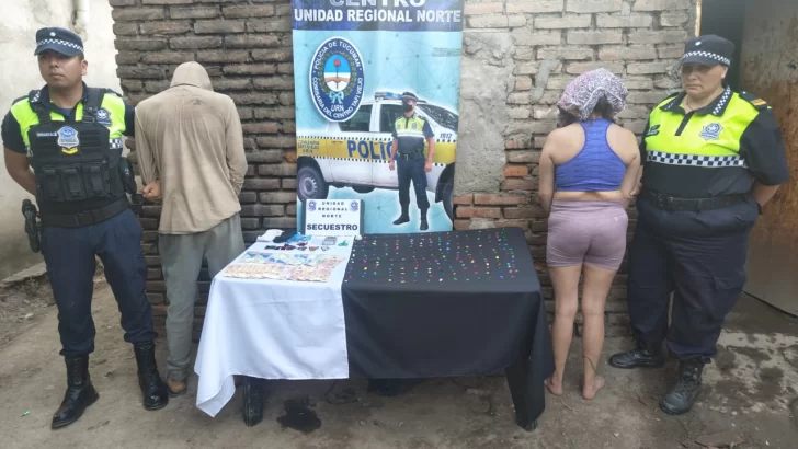 Encontraron más de 200 ravioles de pasta base y detuvieron a una pareja por narcomenudeo