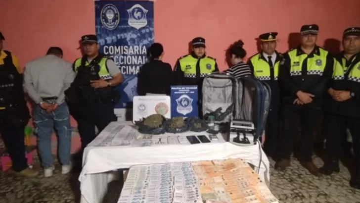Personal policial secuestró más de un kilo de marihuana y una máquina de contar billetes