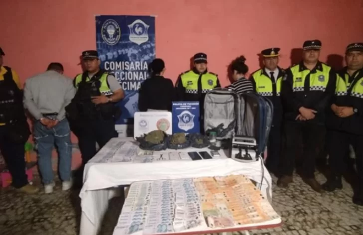 Personal policial secuestró más de un kilo de marihuana y una máquina de contar billetes