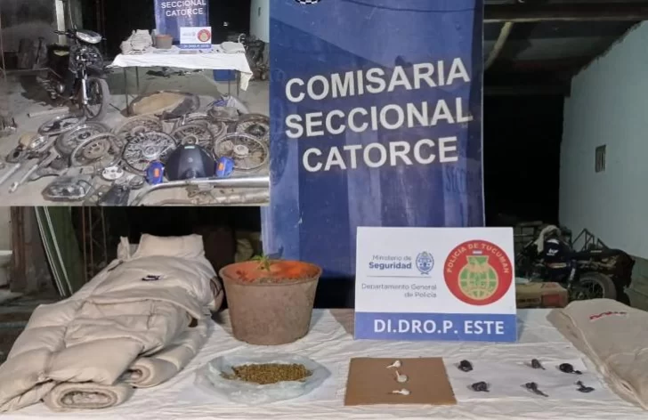 Descubrieron un “desarmadero” de motos y estupefacientes Descubrieron un “desarmadero” de motos y estupefacientes