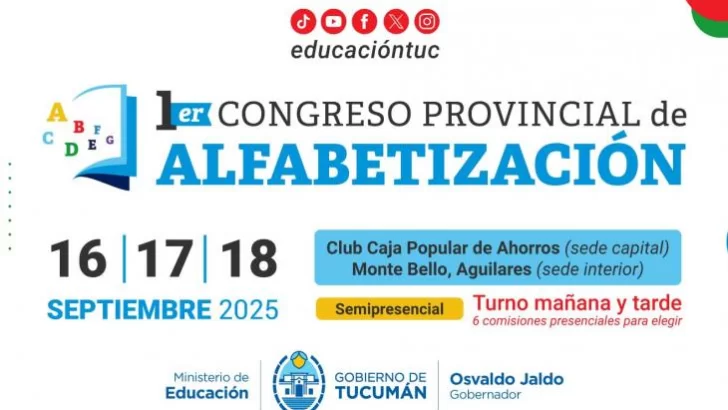 Tucumán tendrá su 1° Congreso Provincial de Alfabetización