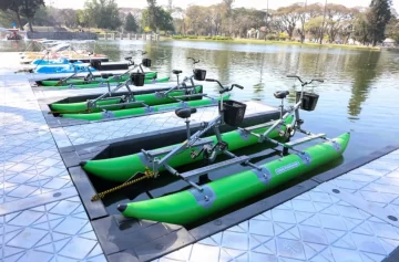 Presentaron nuevas bicicletas acuáticas para disfrutar del Lago San Miguel