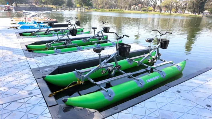 Presentaron nuevas bicicletas acuáticas para disfrutar del Lago San Miguel