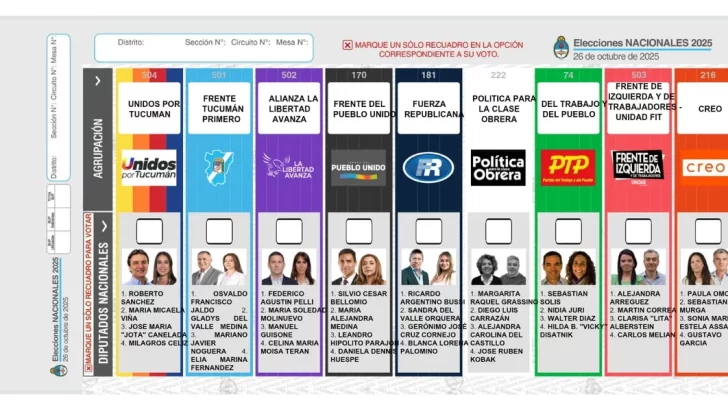 Tucumán: oficializaron el modelo de la Boleta Única de Papel para las elecciones