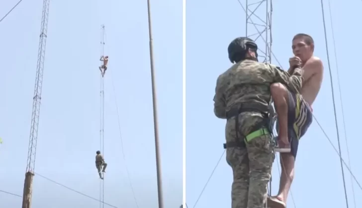 El Manantial: Joven detenido amenazó con suicidarse desde una antena