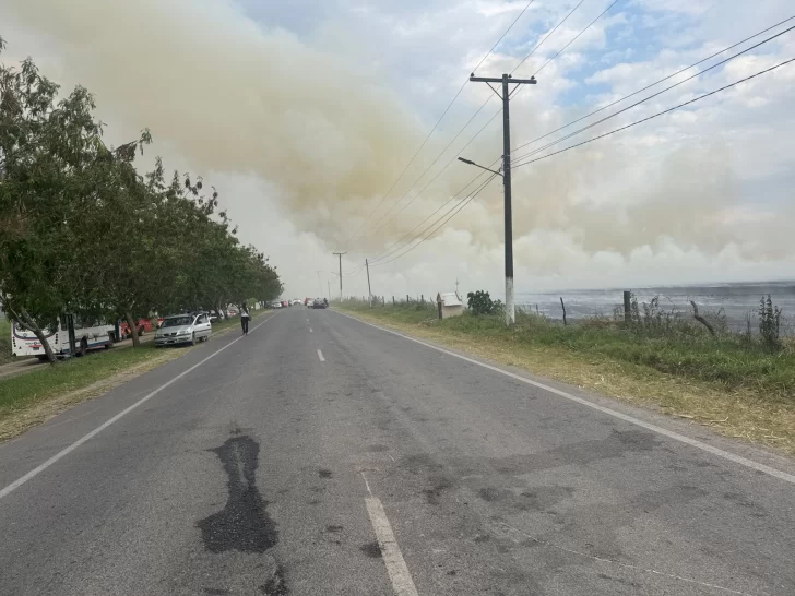 Quema de rastrojo en Santa Ana provocó accidentes viales por la escasa visibilidad Quema de rastrojo en Santa Ana provocó accidentes viales por la escasa visibilidad