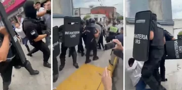 Violento operativo policial contra trabajadores bancarios en una protesta en Concepción