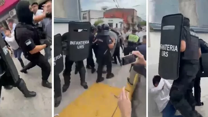Violento operativo policial contra trabajadores bancarios en una protesta en Concepción