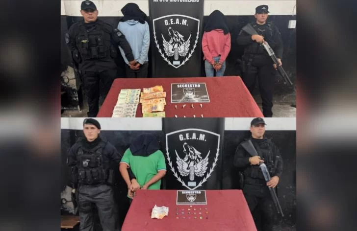 Personal policial secuestró cocaína y aprehendió a tres personas Personal policial secuestró cocaína y aprehendió a tres personas