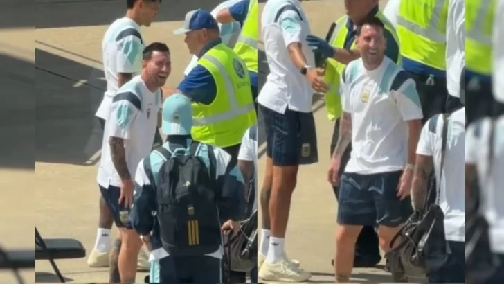 La risa de Lionel Messi en los controles de seguridad del aeropuerto de Kansas La risa de Lionel Messi en los controles de seguridad del aeropuerto de Kansas