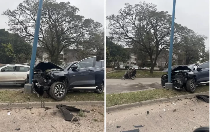 Perdió el control de su camioneta y chocó contra un poste y un árbol Perdió el control de su camioneta y chocó contra un poste y un árbol