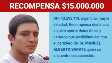 Ofrecen una recompensa de $15 millones por el paradero de Manuel Alberto Sarate Ofrecen una recompensa de $15 millones por el paradero de Manuel Alberto Sarate
