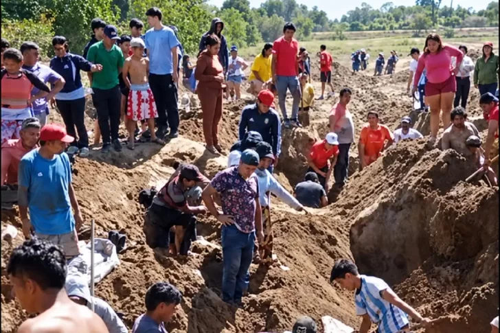 Vecinos de Aguilares desenterraron mercadería descartada por Gendarmería Vecinos de Aguilares desenterraron mercadería descartada por Gendarmería
