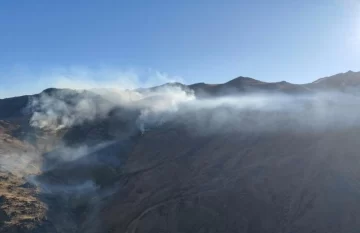 Desplegaron brigadistas para contener el incendio en el cerro El Muñoz Desplegaron brigadistas para contener el incendio en el cerro El Muñoz