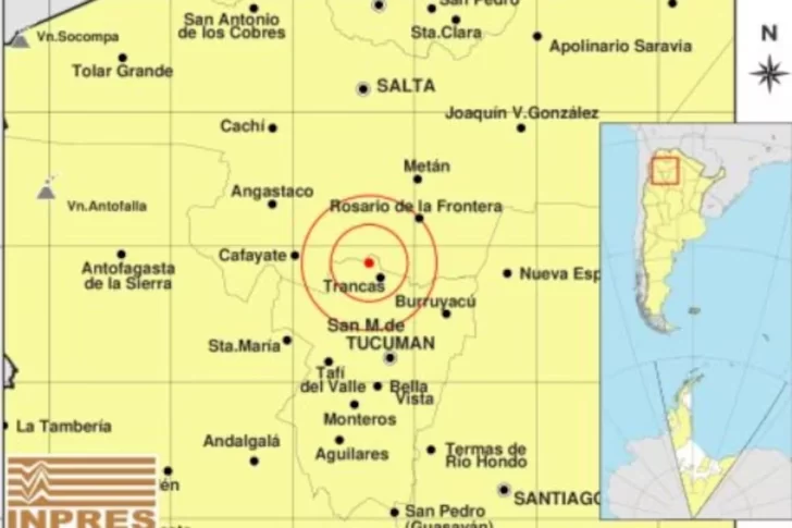 Un sismo de magnitud 5 sacudió a Tucumán durante la madrugada Un sismo de magnitud 5 sacudió a Tucumán durante la madrugada