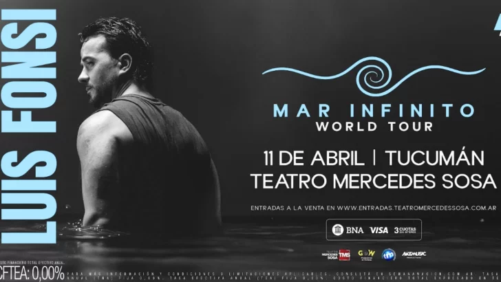 Luis Fonsi llega a Tucumán con su gira “Mar Infinito World Tour”: cuándo y cómo comprar las entradas Luis Fonsi llega a Tucumán con su gira “Mar Infinito World Tour”: cuándo y cómo comprar las entradas
